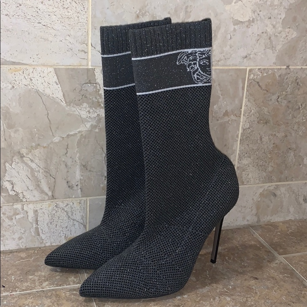 Versace grey sock boots